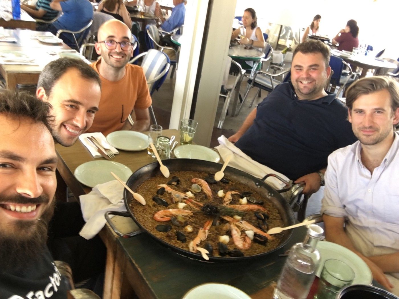Yes, we did bribe Peter and Simon with a delicious Paella in front of the Barcelona beach